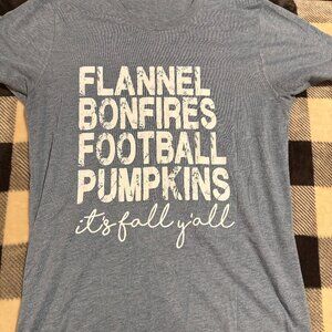 Blue with White Lettering Graphic Women's T-shirt